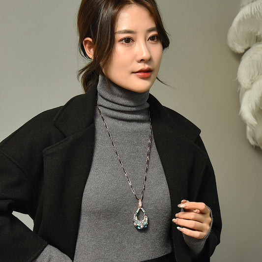 06127 RUCI Baroque Water Drop Crystal Necklace